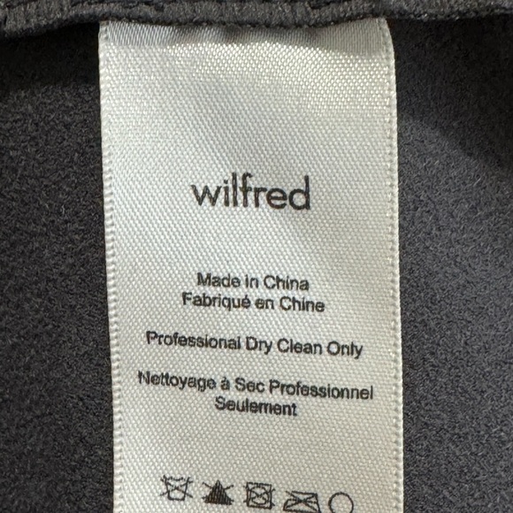 WILFRED A Line Shift Mini Dress Gray Pockets sz XS Aritzia Faux Suede Trompette - Picture 6 of 8